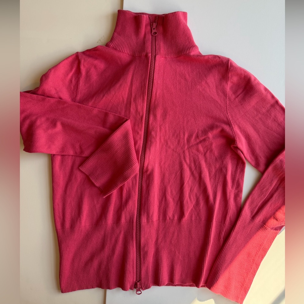 The Limited Vibrant Pink Zip Up Cardigan Sweater